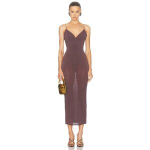 Alex Perry Bikini Dress Chocolate Brown Midi